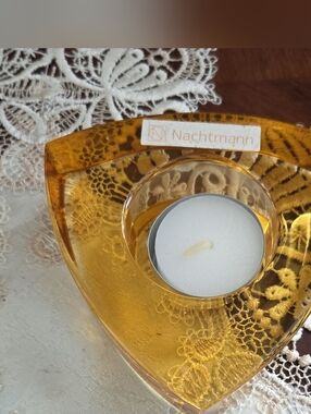 Nachtmann Puck Bronze Crystal Tealight Candle Holder Germany Votive NIB